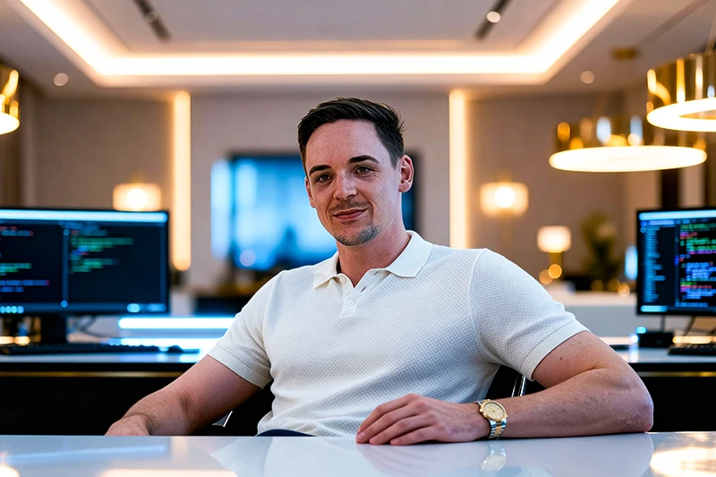 Mensch sitzt auf einer Bank und schaut auf ein iPad